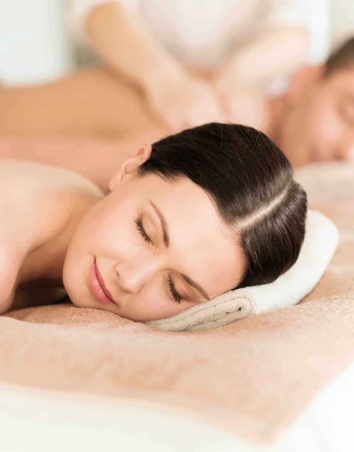 a woman receiving a spa treatment