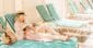 Woman on a lounge chair