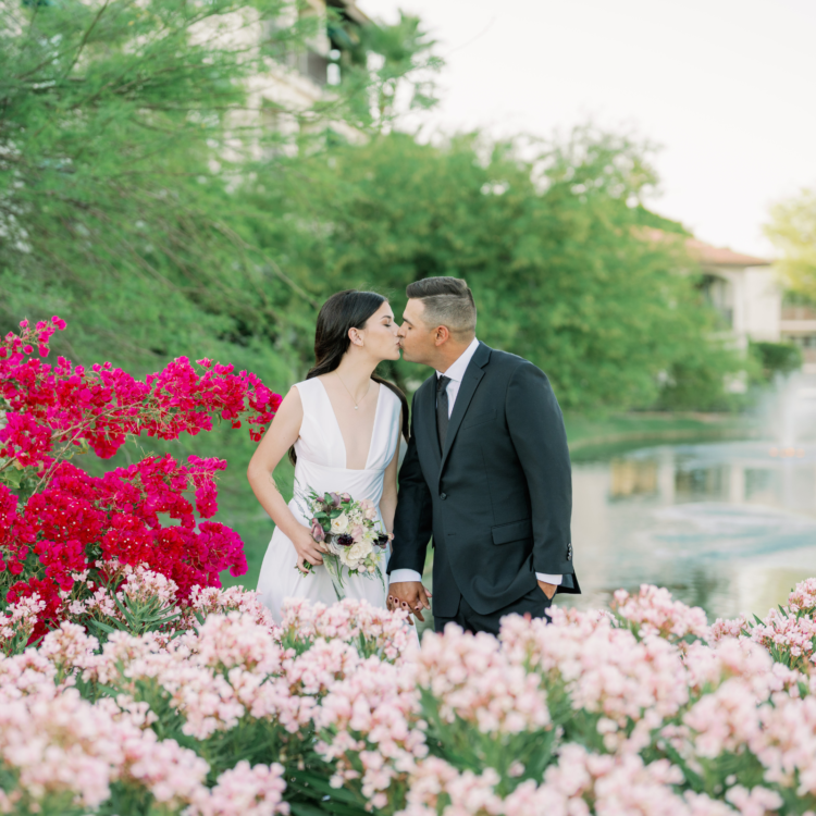 Couple sharing a kiss at Arizona Grand Resort